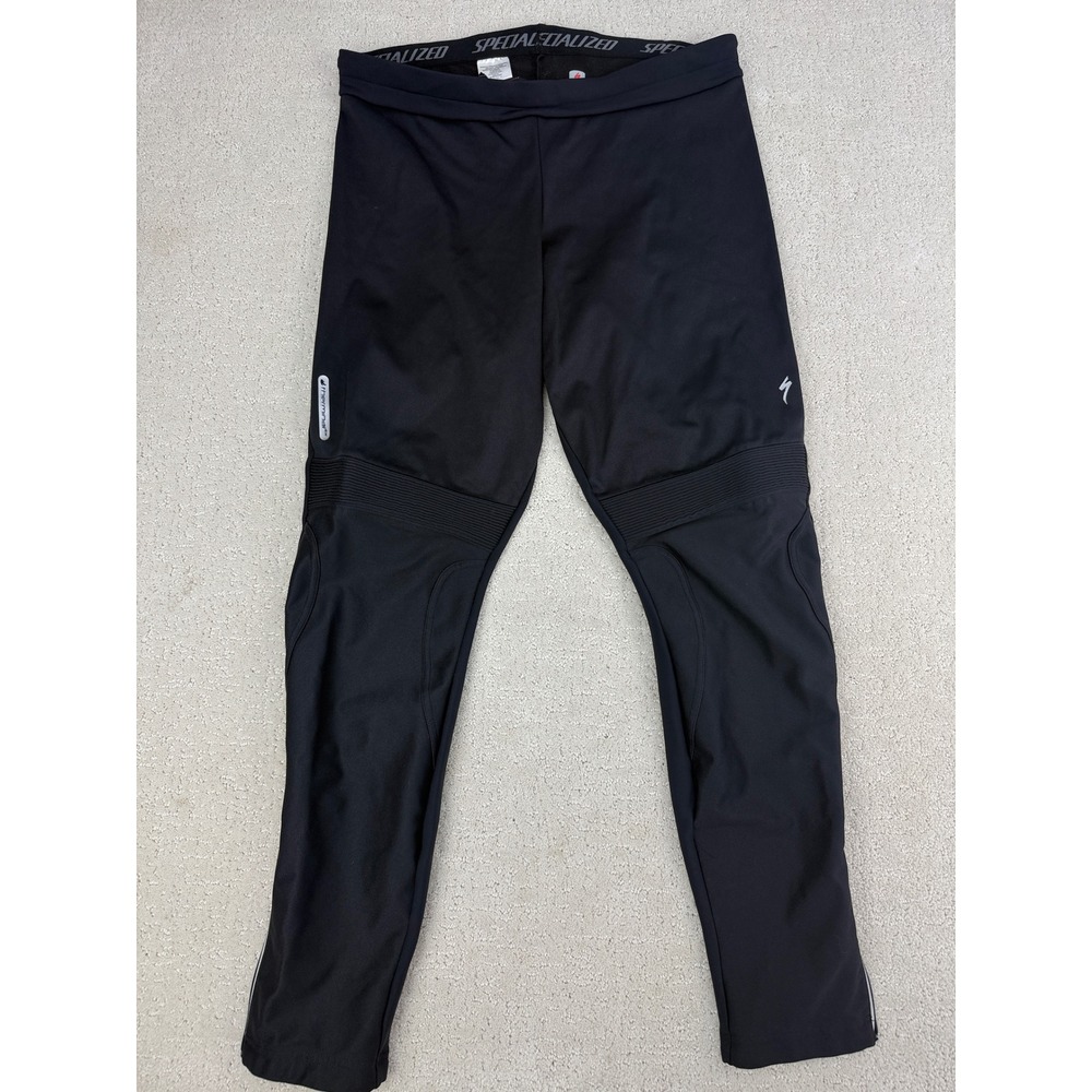 Specialized Men's XL Therminal Cycling Pants Black Thermal Reflective Ankle Zip